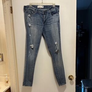Abercrombie & Fitch Light Blue Distressed Skinny Jeans